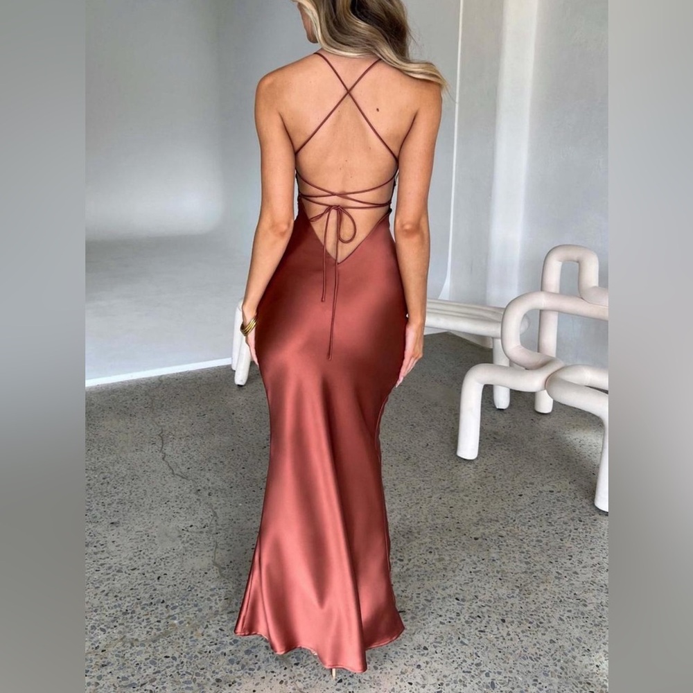 BabyBoo Fashion Malika Rust Maxi Dress